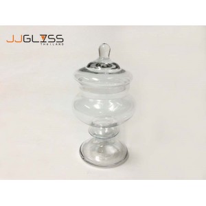 (AMORN) Jar C10/30cm. - Handmade Colour Dozen Transparent Glass Cover, Height 25 cm.