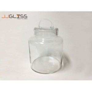 (AMORN) Jar C12/33cm. - Handmade Colour Dozen Transparent Glass Cover, Height 28 cm.