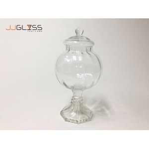 (AMORN) Jar C8/27 - Handmade Colour Dozen Transparent Glass Cover, Height 28 cm.