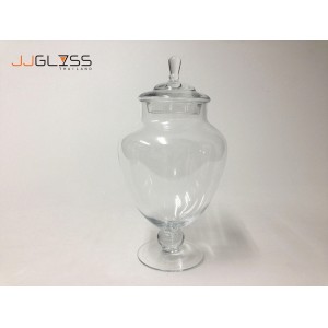 (AMORN) Jar C9/33 - Handmade Colour Dozen Transparent Glass Cover, Height 30 cm.