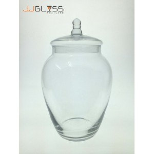 (AMORN) OG 16.5/42cm. - Handmade Colour Dozen Transparent Glass Cover, Height 42 cm.