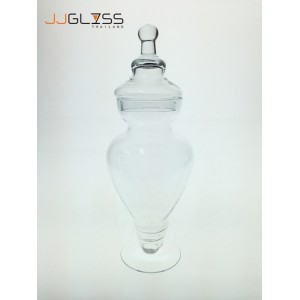 (AMORN) PN C01/29cm. - Handmade Colour Dozen Transparent Glass Cover, Height 40 cm.