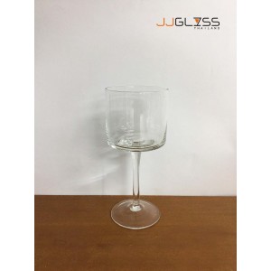 Candle Stand 9/20 - Transparent Handmade Colour Vase, Height 20 cm.