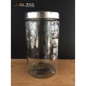 JUMBO STORAGE JAR403-7.5L. - Handmade Colour Dozen Transparent Aluminum Lid, 7,500ml.