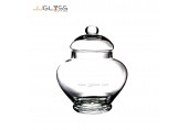 (AMORN) Jar C15/13 - โหลแก้วพร้อมฝา แฮนด์เมด เนื้อใส ทรงป่อง ฝาจุกแก้ว ความสูง 19 ซม.
