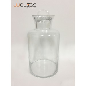 (AMORN)  Jar C18/30cm. - Handmade Colour Dozen Transparent Glass Cover, Height 28 cm.