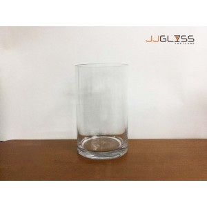 LD 1118 - Tall Clear Glass Cylinder Vase, Height 18 cm.