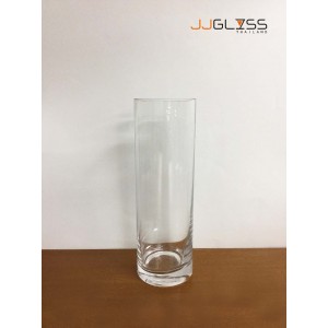 LD 820 - Tall Clear Glass Cylinder Vase, Height 23 cm.