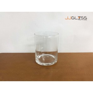 LD Think Bottom 8/10cm. - Tall Clear Glass Cylinder Vase, Height 10 cm.