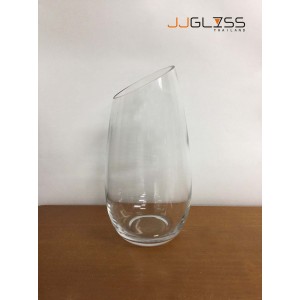 Lotus 29 OB - Transparent Handmade Colour Vase, Height 30 cm.