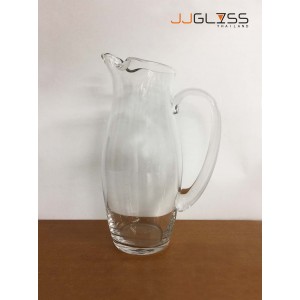 Old Fashion Pitcher - Handmade Colour Pitcher Transparent,Height 29.5 cm.