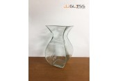 Old Fashion Square Vase - Transparent Handmade Colour Vase, Height 23 cm.