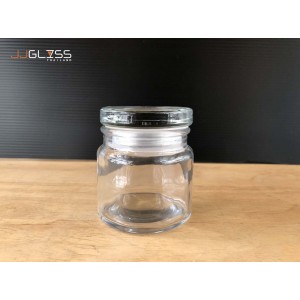 SPICES JAR 100ML. (GLASS CAP) - Transparent Handmade Glass Bottles (100 ml.) 