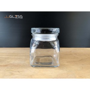 SPICES JAR 130ML. (GLASS CAP) - Transparent Handmade Glass Bottles (130 ml.) 