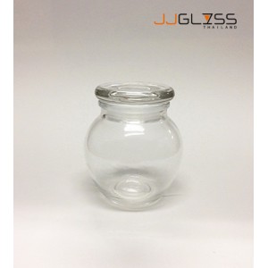 AMORN- SPICES JAR 140ML. (GLASS CAP) - Transparent Handmade Glass Bottles 5oz. (140 ml.) 