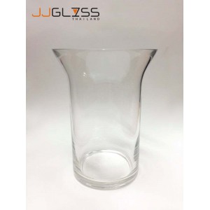 (AMORN) Vase 732/21cm. - Transparent Handmade Colour Vase, Height 21cm.