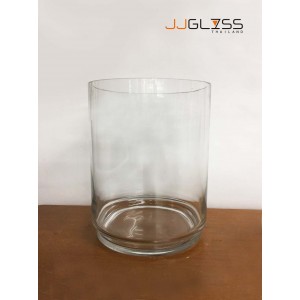 Vase 99/27cm. - Transparent Handmade Colour Vase, Height 27 cm.