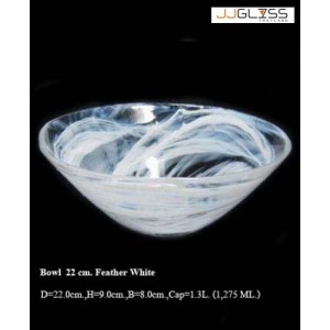 Bowl 22 cm. Feather White - Handmade Colour Bowl , Feather White 1.3 L. (1,275 ml.)