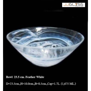 Bowl 23.5 cm. Feather White - Handmade Colour Bowl , Feather White 1.7 L. (1,675 ml.)