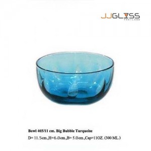 Bowl 465/11 Big Bubble Turquoise - Turquoise Handmade Colour Bowl 11 oz. (300 ml.)