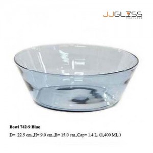 Bowl 742-9 Blue - Handmade Colour Bowl , Wide Mouth Blue 1.4 L. (1,400 ml.)