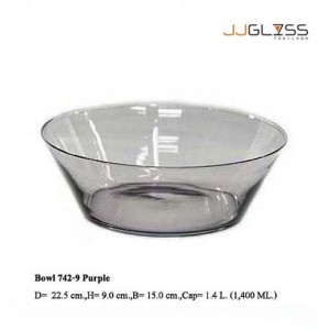 Bowl 742-9 Purple - Handmade Colour Bowl , Wide Mouth Purple 1.4 L. (1,400 ml.)