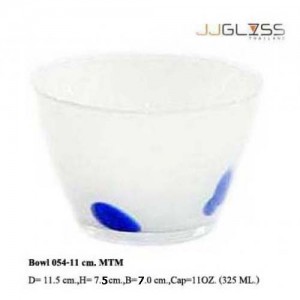 Bowl 054-11 cm. MTM - Handmade Colour Bowl , Milky White Tam Milky Blue 11 oz. (325 ml.)