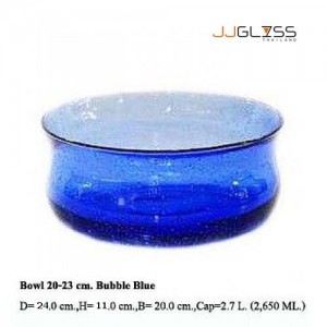 Bowl 20-23 cm. Bubble Blue - Handmade Colour Bowl , Bubble Blue 2.7 L. (2,650 ml.)
