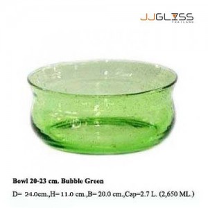 Bowl 20-23 cm. Bubble Green - Handmade Colour Bowl , Bubble Green 2.7 L. (2,650 ml.)