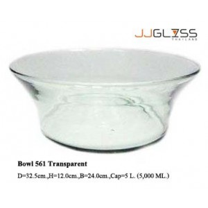 Bowl 561 Transparent - Transparent Handmade Colour Bowl 5.0 L. (5,000 ml.)