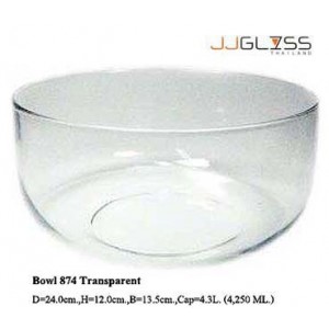 Bowl 874 Transparent - Transparent Handmade Colour Bowl 4.3 L. (4,250 ml.)