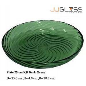 Plate 23 cm. RB Dark Green - Dark Green Handmade Colour Plate