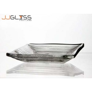 Plate SQ 14.5 cm. Transparent - Handmade Colour Plate Square