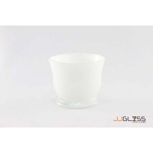 CT-KT 6.5 cm. Milky White - Candle Holder, Candle Dish Milky White 5 oz. (150 ml.)