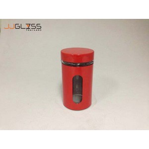 BT OVT-0.5 L. - Handmade Colour Dozen Transparent Plastic Cover Red 0.5 L. (500 ml.) 