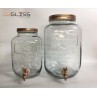 JUICE DISPENSER 8L. PINK CAP - Handmade Colour Dozen Transparent Glass Cover  (8,000 ml.)