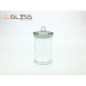 Jar D450 Glass Cover - โหลแก้ว เนื้อใส พร้อมฝาแก้วสูญญากาศ แบบมีจุกจับ ขนาด 450 มล.