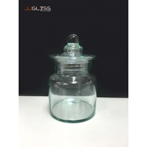 PICKLED JAR 1/2P (GLASS CAP) - Handmade Colour Dozen Transparent  (400ml.)