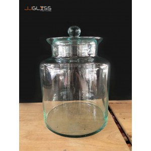 PICKLED JAR 12P (GLASS CAP) - Handmade Colour Dozen Transparent  (8,000ml. / 8L.)