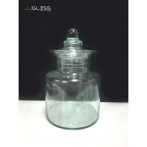 PICKLED JAR 1P (GLASS CAP) - Handmade Colour Dozen Transparent  (550ml.)