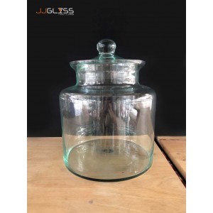 PICKLED JAR 8P (GLASS CAP) - Handmade Colour Dozen Transparent  (5,000ml. / 5L.)