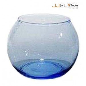 TK 222/2 Blue -  Blue Glass Jar,  Round Fishbowl 