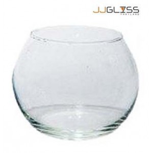 TK 222/2 Transparent - Transparent Glass Jar, Round Fishbowl 