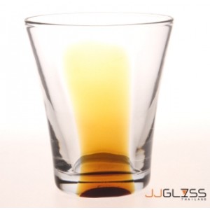 LUCE- Glass 732/11 One Line Amber - Handmade Colour Glass With One Line Amber 12 oz. (350 ml.)
