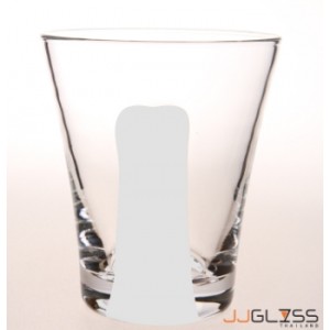 LUCE- Glass 732/11 One Line Milky White - Handmade Colour Glass With One Line Milky White 12 oz. (350 ml.)
