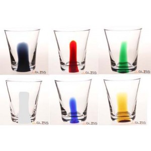LUCE- Glass 732/9.5 One Line - Handmade Colour Glass With One Line 8 oz. (225 ml.)