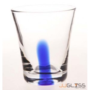 LUCE- Glass 732/9.5 One Line Blue - Handmade Colour Glass With One Line Blue 8 oz. (225 ml.)