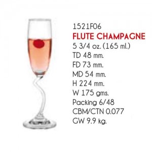 1521F06 - แก้ว Flute Champagne 5 3/4oz. (165ml.)