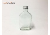 187 ML. Glass Bottle Cover Silver - Transparent Glass Bottle, Cover Silver