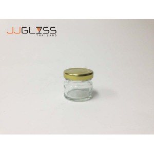 20 G. Glass Bottle Cover Gold - Transparent Glass Bottle, Cover Gold